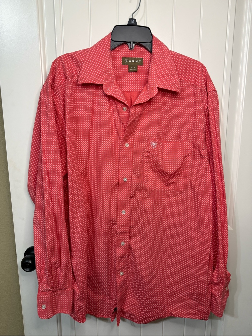 Ariat Red Micro-Print Long Sleeve Button-Down Shirt